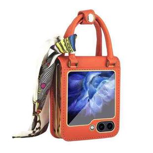 For Samsung Galaxy Z Flip5 Handbag Design Leather + PC Phone Case(Red)