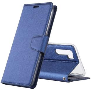 For OPPO A91 ALIVO Canvas Diary Silk Texture Horizontal Flip Leather Case with Holder & Card Slots & Wallet & Photo Frame(Blue)