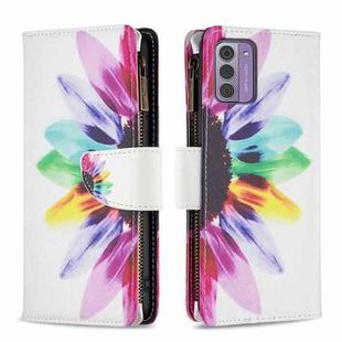 For Nokia G42/G310 Colored Drawing Pattern Zipper Leather Phone Case(Sun Flower)