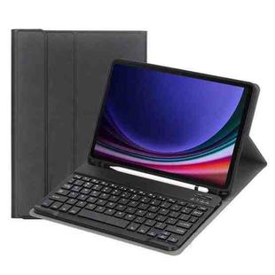 For Samsung Galaxy Tab S9 FE A710B Candy Color TPU Bluetooth Keyboard Leather Tablet Case with Pen Holder(Black)