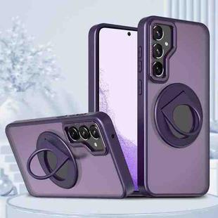 For Samsung Galaxy S22+ 5G Rotating Ring Magnetic Holder Phone Case(Purple)