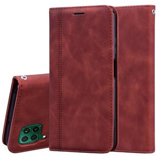 For Huawei P40 Lite Frosted Business Magnetic Horizontal Flip PU Leather Case with Holder & Card Slot & Lanyard(Brown)
