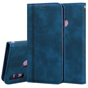 For Huawei P Smart 2019 Frosted Business Magnetic Horizontal Flip PU Leather Case with Holder & Card Slot & Lanyard(Blue)