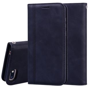 For Huawei Y5 (2018) Frosted Business Magnetic Horizontal Flip PU Leather Case with Holder & Card Slot & Lanyard(Black)
