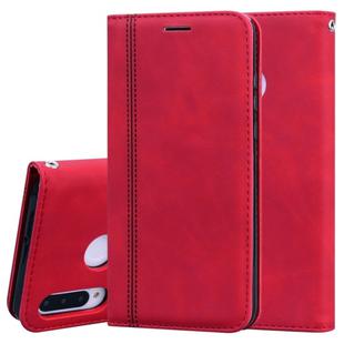 For Huawei P30 Lite Frosted Business Magnetic Horizontal Flip PU Leather Case with Holder & Card Slot & Lanyard(Red)