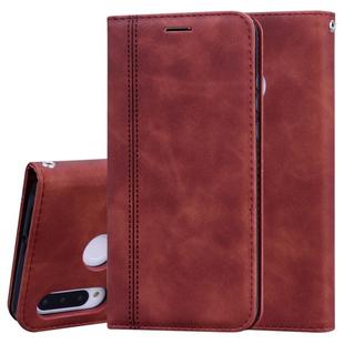 For Huawei P30 Lite Frosted Business Magnetic Horizontal Flip PU Leather Case with Holder & Card Slot & Lanyard(Brown)