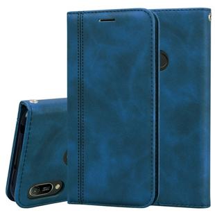 For Huawei Honor 8A / Y6 (2019) Frosted Business Magnetic Horizontal Flip PU Leather Case with Holder & Card Slot & Lanyard(Blue)