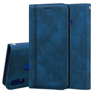 For Huawei Honor 8X Frosted Business Magnetic Horizontal Flip PU Leather Case with Holder & Card Slot & Lanyard(Blue)