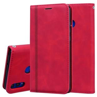 For Huawei Honor 8X Frosted Business Magnetic Horizontal Flip PU Leather Case with Holder & Card Slot & Lanyard(Red)