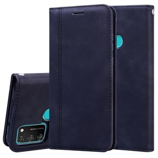 For Huawei Honor 9A Frosted Business Magnetic Horizontal Flip PU Leather Case with Holder & Card Slot & Lanyard(Black)