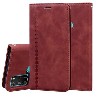 For Huawei Honor 9A Frosted Business Magnetic Horizontal Flip PU Leather Case with Holder & Card Slot & Lanyard(Brown)
