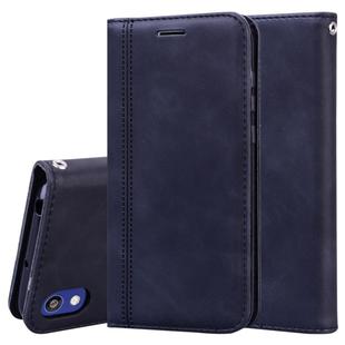 For Huawei Y5 (2019) / Honor 8S Frosted Business Magnetic Horizontal Flip PU Leather Case with Holder & Card Slot & Lanyard(Black)