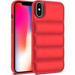 For iPhone X / XS Eiderdown Airbag Shockproof Phone Case(Red)