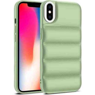 For iPhone X / XS Eiderdown Airbag Shockproof Phone Case(Army Green)