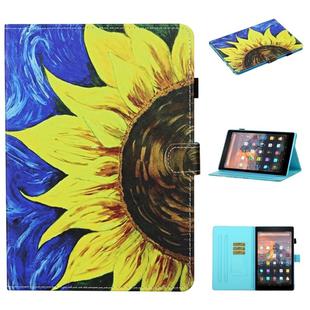 For kindle Paperwhite 4 / 3 / 2 / 1 Colored Drawing Stitching Horizontal Flip Leather Case with Holder & Card Slots & Sleep / Wake-up Function(Sunflower)