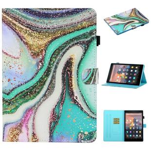 For Kindle Fire HD8 2015 / 2016 / 2018 Colored Drawing Stitching Horizontal Flip Leather Case with Holder & Card Slots & Sleep / Wake-up Function(Colored Sand)