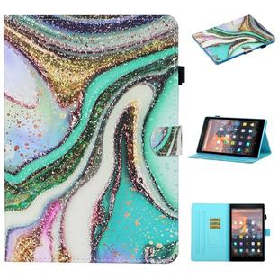 For Kindle Fire HD10 2015 / 2017 / 2019 Colored Drawing Stitching Horizontal Flip Leather Case with Holder & Card Slots & Sleep / Wake-up Function(Colored Sand)