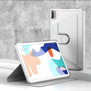 For Huawei MatePad 10.4 Clear 360 Rotation Stand Smart Leather Tablet Case(White)