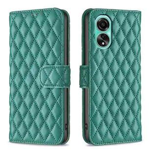 For OPPO A78 4G Diamond Lattice Wallet Flip Leather Phone Case(Green)