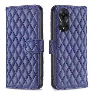 For OPPO A78 5G Diamond Lattice Wallet Flip Leather Phone Case(Blue)