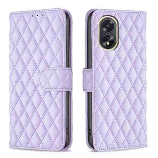 For OPPO A38 4G Diamond Lattice Wallet Flip Leather Phone Case(Purple)