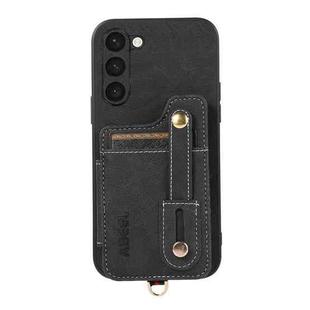 For Samsung Galaxy S23 5G ABEEL Litchi Texture Card Bag PU Phone Case(Black)