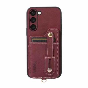 For Samsung Galaxy S23+ 5G ABEEL Litchi Texture Card Bag PU Phone Case(Purple)