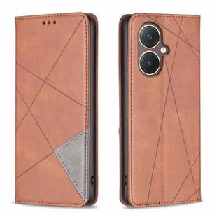 For vivo Y27 4G Prismatic Invisible Magnetic Leather Phone Case(Brown)