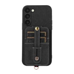 For Samsung Galaxy S23+ 5G ABEEL Litchi Texture Card Bag PU Phone Case(Black)