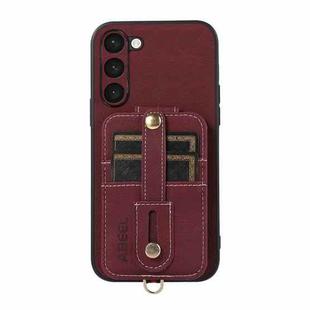 For Samsung Galaxy S23+ 5G ABEEL Litchi Texture Card Bag PU Phone Case(Purple)