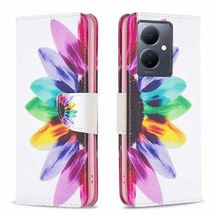 For vivo Y78 5G Colored Drawing Pattern Leather Phone Case(Sun Flower)