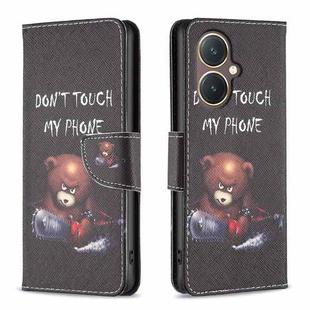 For vivo Y27 4G Colored Drawing Pattern Leather Phone Case(Bear)