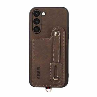 For Samsung Galaxy S23 5G ABEEL Litchi Texture Card Bag PU Phone Case(Khaki)