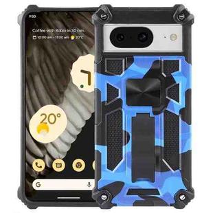 For Google Pixel 8 Pro Camouflage Armor Kickstand TPU + PC Magnetic Phone Case(Blue)