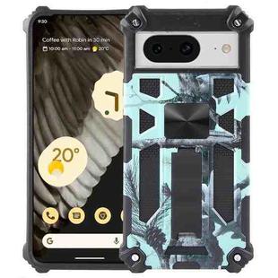 For Google Pixel 8 Camouflage Armor Kickstand TPU + PC Magnetic Phone Case(Mint Green)