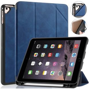 For iPad 9.7 inch DG.MING See Series Horizontal Flip Leather Case with Holder & Pen Holder(Blue)