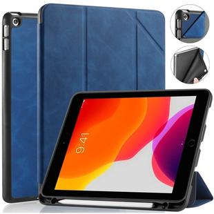 For iPad 10.2 2021 / 2020 / 2019 DG.MING See Series Horizontal Flip Leather Case with Holder & Pen Holder(Blue)