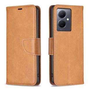 For vivo Y78 5G Lambskin Texture Leather Phone Case(Yellow)