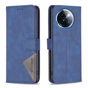 For vivo Y200i 5G / Y38 5G Magnetic Buckle Rhombus Texture Leather Phone Case(Blue)