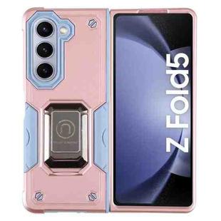 For Samsung Galaxy Z Fold5 Non-slip Shockproof Armor Phone Case(Rose Gold)