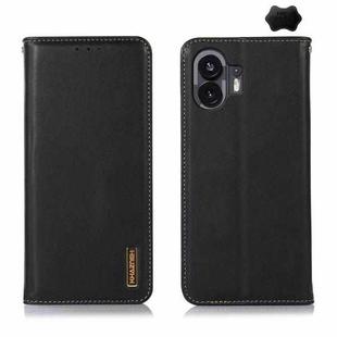 For Nothing Phone 2 KHAZNEH Nappa Top Layer Cowhide Leather Phone Case(Black)