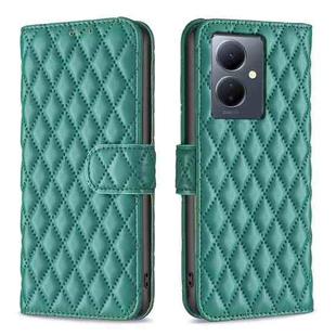 For vivo Y78 5G Diamond Lattice Wallet Flip Leather Phone Case(Green)