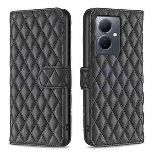 For vivo Y78 5G Diamond Lattice Wallet Flip Leather Phone Case(Black)