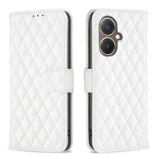 For vivo Y27 4G Diamond Lattice Wallet Flip Leather Phone Case(White)