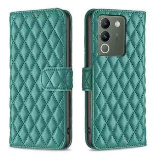 For vivo Y200 5G Diamond Lattice Wallet Flip Leather Phone Case(Green)
