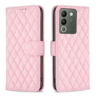 For vivo Y200 5G Diamond Lattice Wallet Flip Leather Phone Case(Pink)
