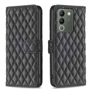 For vivo Y200 5G Diamond Lattice Wallet Flip Leather Phone Case(Black)