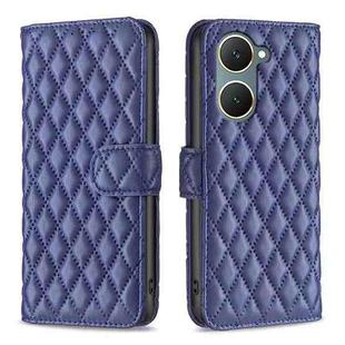 For vivo Y03 4G Global Diamond Lattice Wallet Flip Leather Phone Case(Blue)