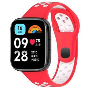 For Redmi Watch 3 Lite / Watch 3 Active Two Color Silicone Watch Band(Red White)