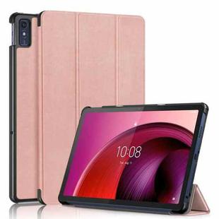For Lenovo Tab M10 5G 10.6 3-folding Leather Smart Tablet Case(Rose Gold)